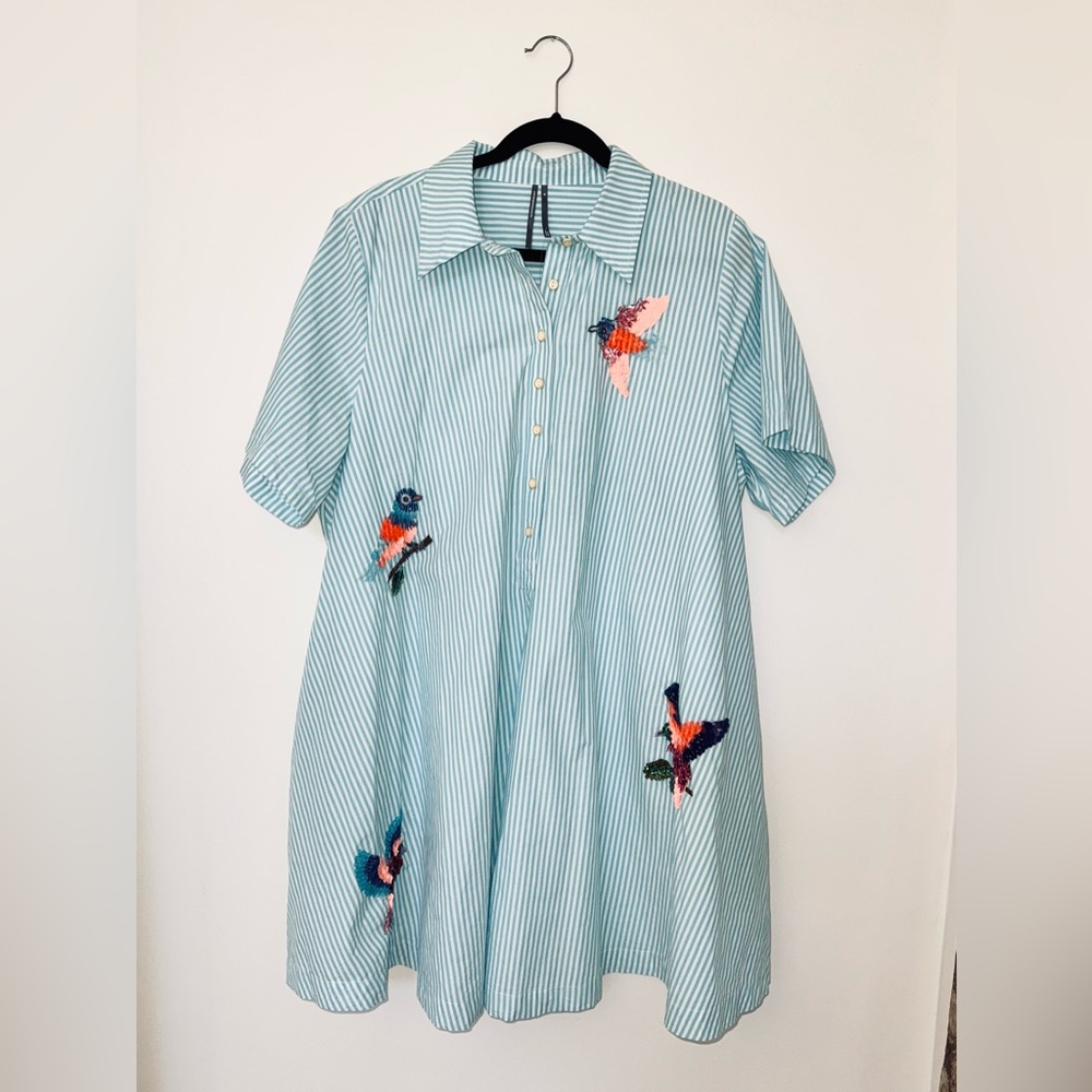 Anthropologie The Pollie Short-Sleeve Swing Tunic Mini Dress: embroidered - Picture 5 of 12